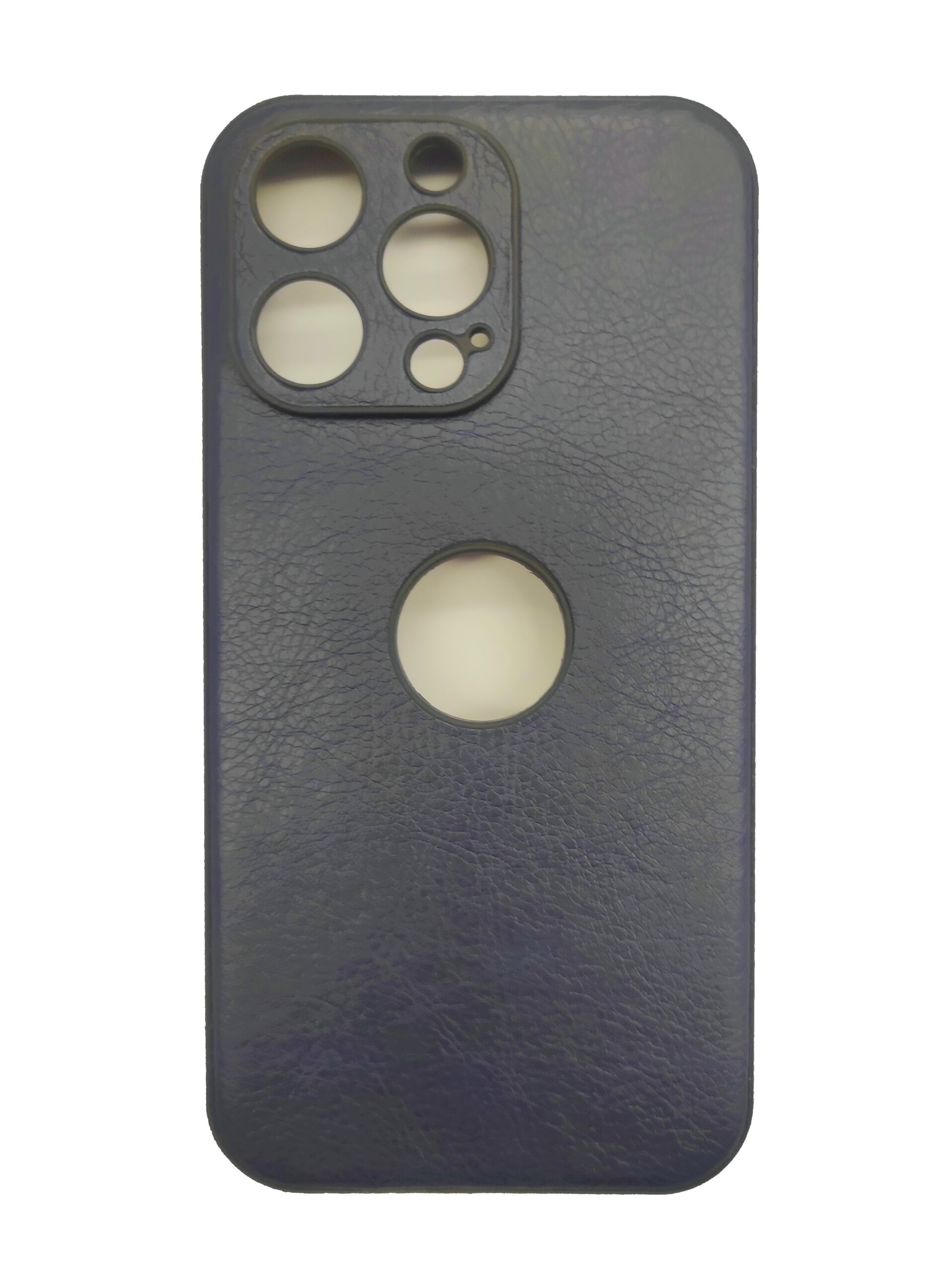 iPhone 13 Pro Θήκη Σκούρο Μπλε PU Leather Black Profile Semihard Cover Case Dark Blue