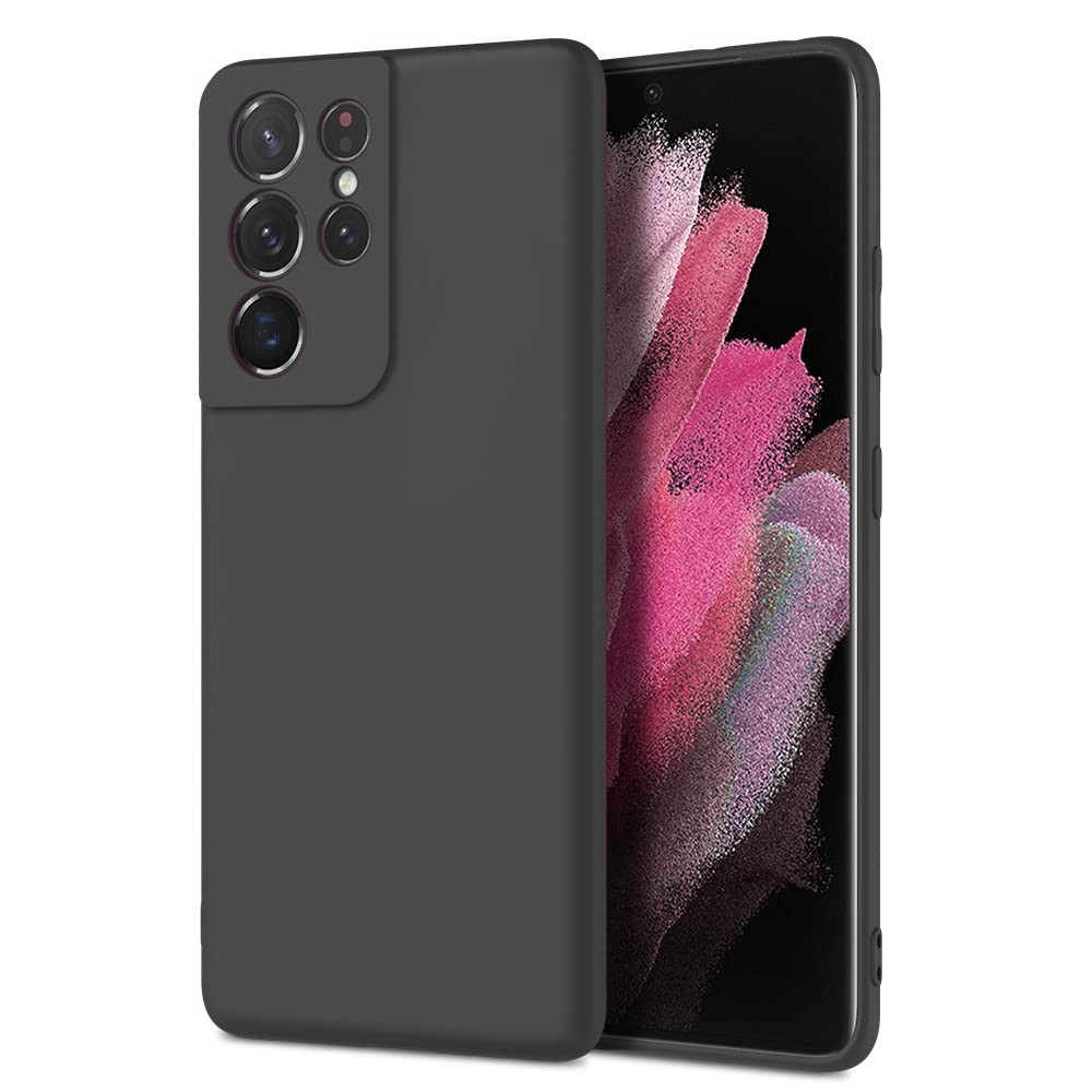 Samsung Galaxy S21 Ultra 5G Θήκη Σιλικόνης Μαύρη Soft Touch Silicone Rubber Soft Case Black