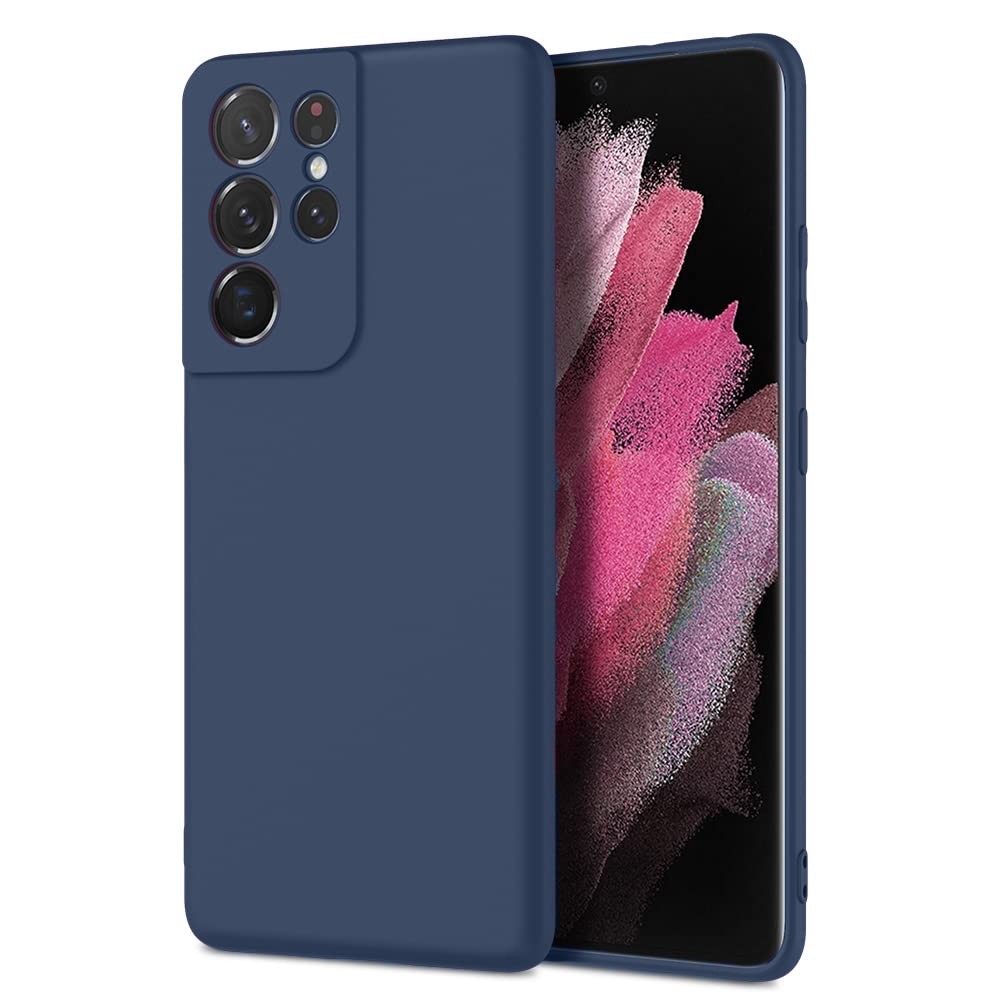 Samsung Galaxy S21 Ultra 5G Θήκη Σιλικόνης Μπλε Soft Touch Silicone Rubber Soft Case Navy