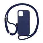 Forcell iPhone 14 Pro Max Soft Touch Θήκη Σιλικόνης με Λουράκι - Navy