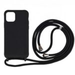 Forcell iPhone 13 Pro Soft Touch Θήκη Σιλικόνης Με Λουράκι - Black