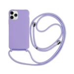 Forcell iPhone 13 Pro Max Soft Touch Θήκη Σιλικόνης Με Λουράκι - Purple