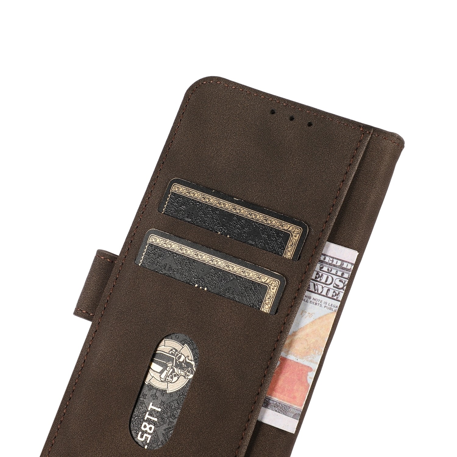 Samsung Galaxy A34 5G Θήκη Βιβλίο Καφέ KHAZNEH Matte Texture Phone Case Brown