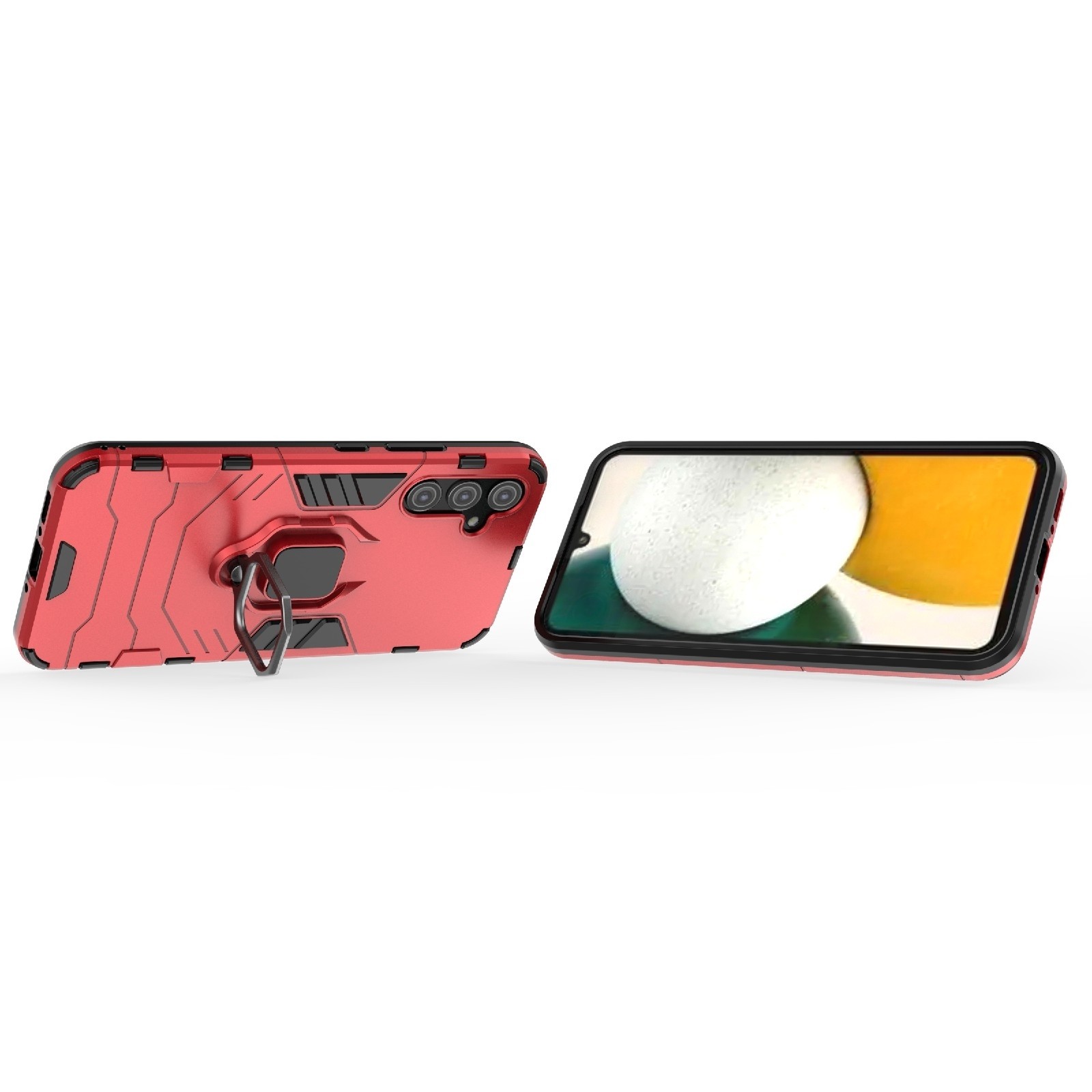 Samsung Galaxy A34 5G Σκληρή Θήκη Κόκκινη Με Σταντ Shockproof PC + TPU Phone Case with Magnetic Ring Holder Red