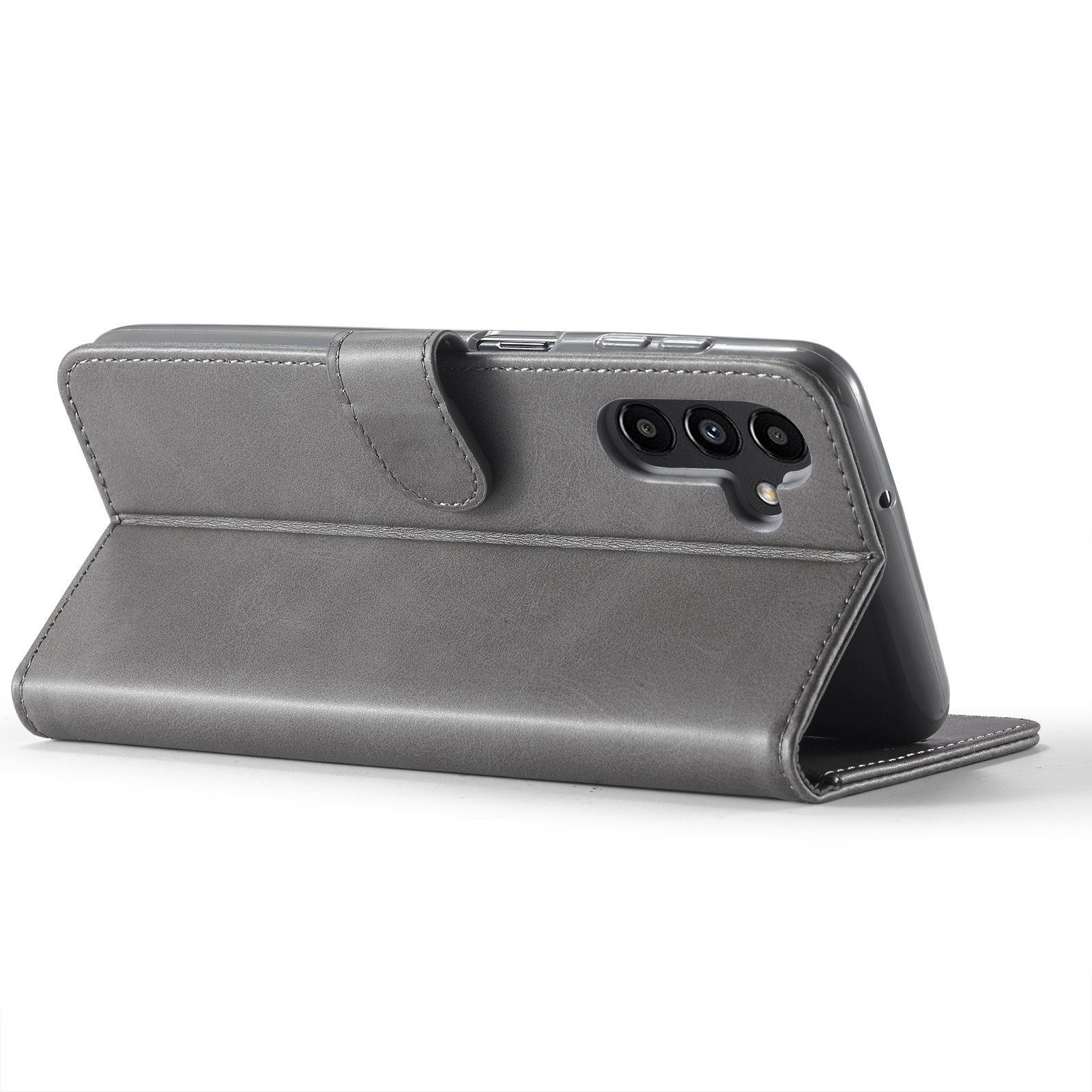 Samsung Galaxy A54 5G Θήκη Βιβλίο Γκρι LC.IMEEKE Calf Texture Phone Case Grey