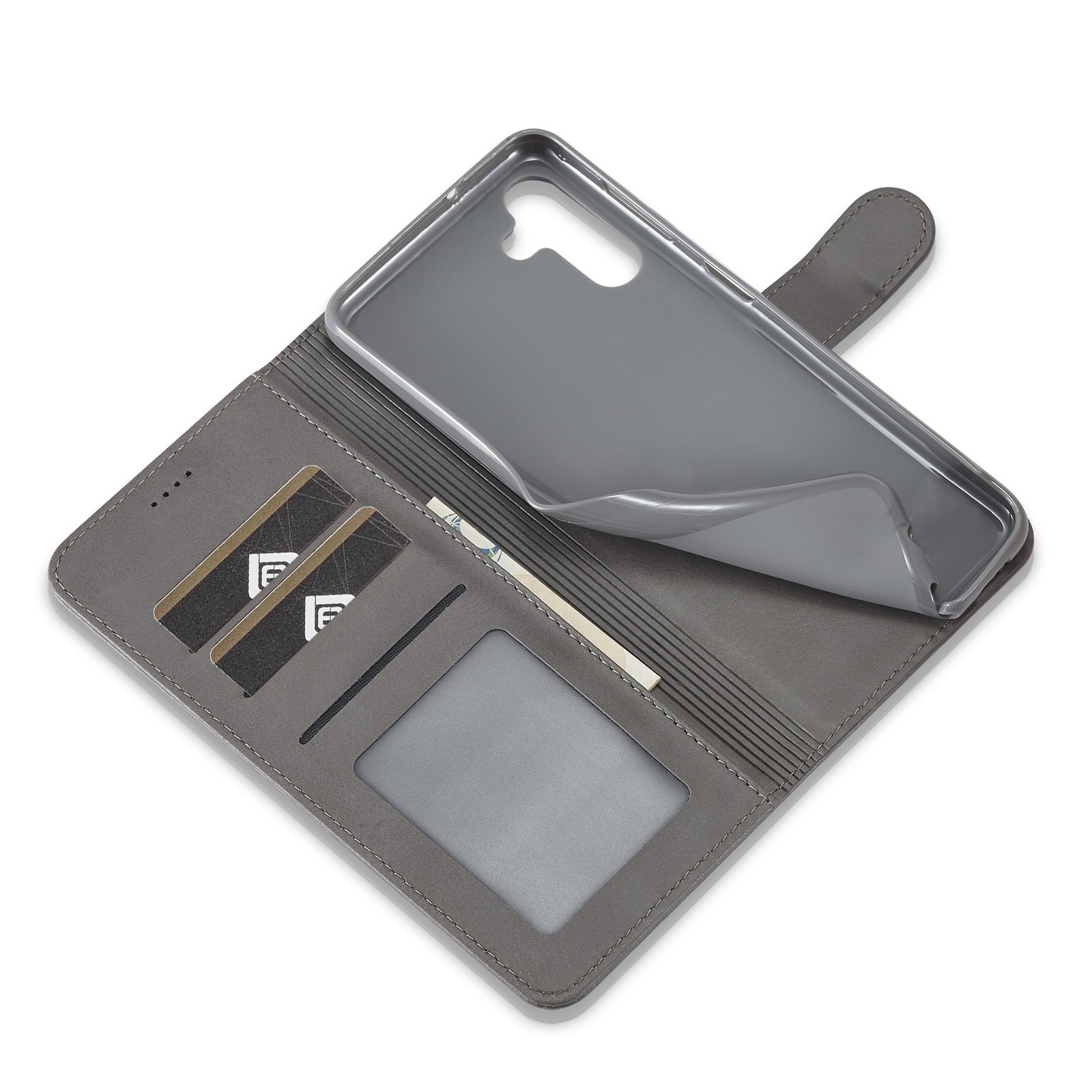 Samsung Galaxy A54 5G Θήκη Βιβλίο Γκρι LC.IMEEKE Calf Texture Phone Case Grey