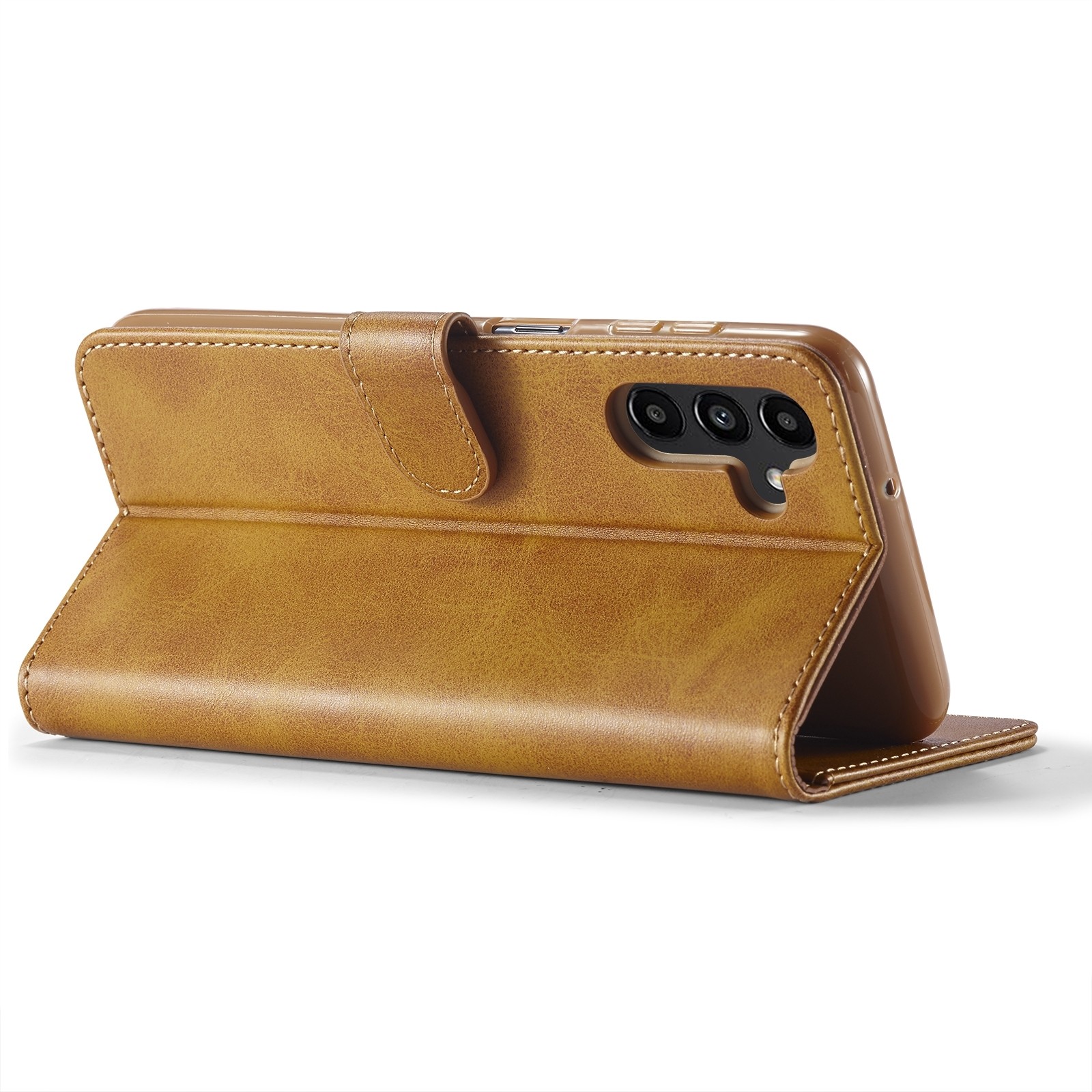 Samsung Galaxy A54 5G Θήκη Βιβλίο Ανοιχτό Καφέ LC.IMEEKE Calf Texture Phone Case Light Brown