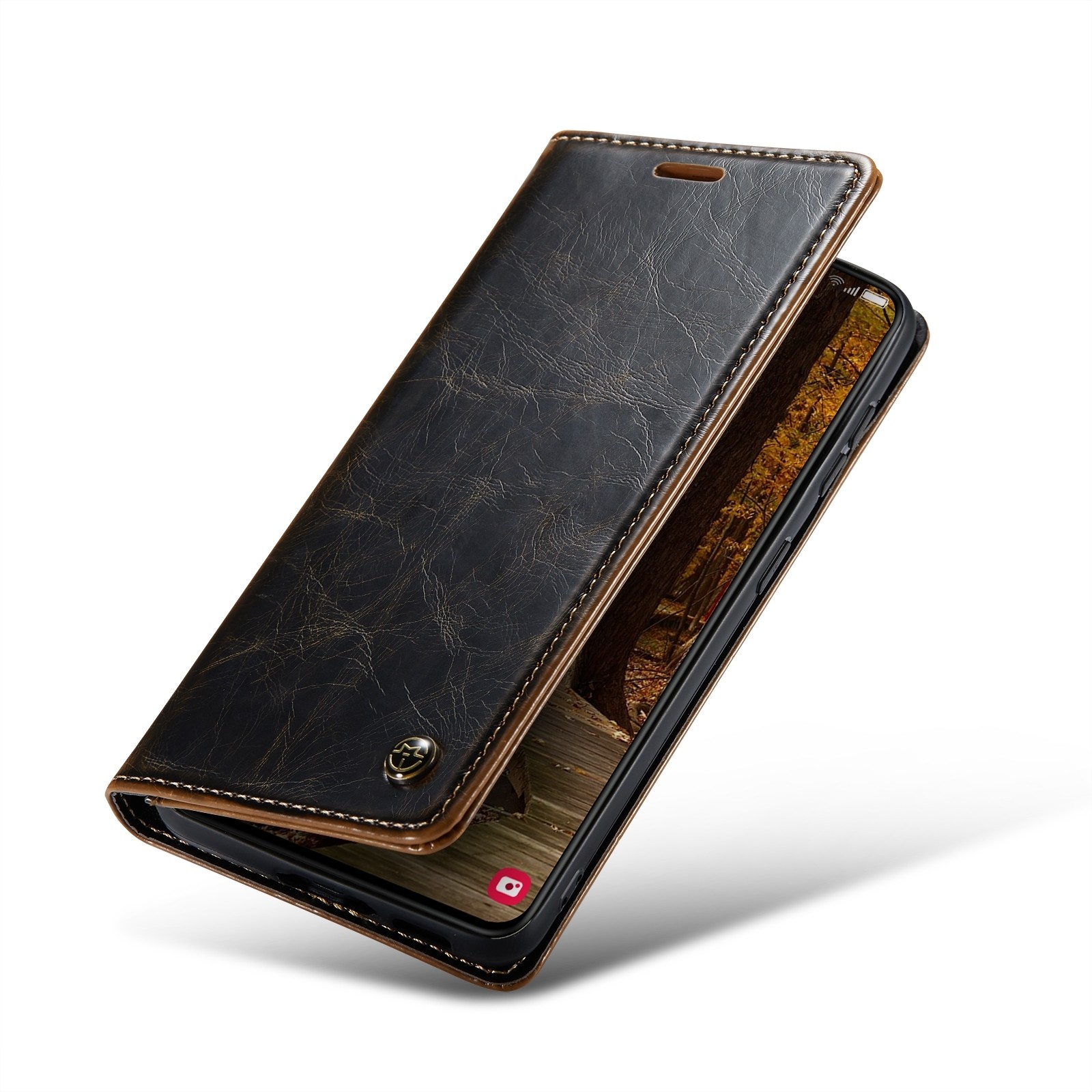 Samsung Galaxy S23 5G Θήκη Βιβλίο Καφέ CaseMe 003 Crazy Horse Texture Phone Case Coffee