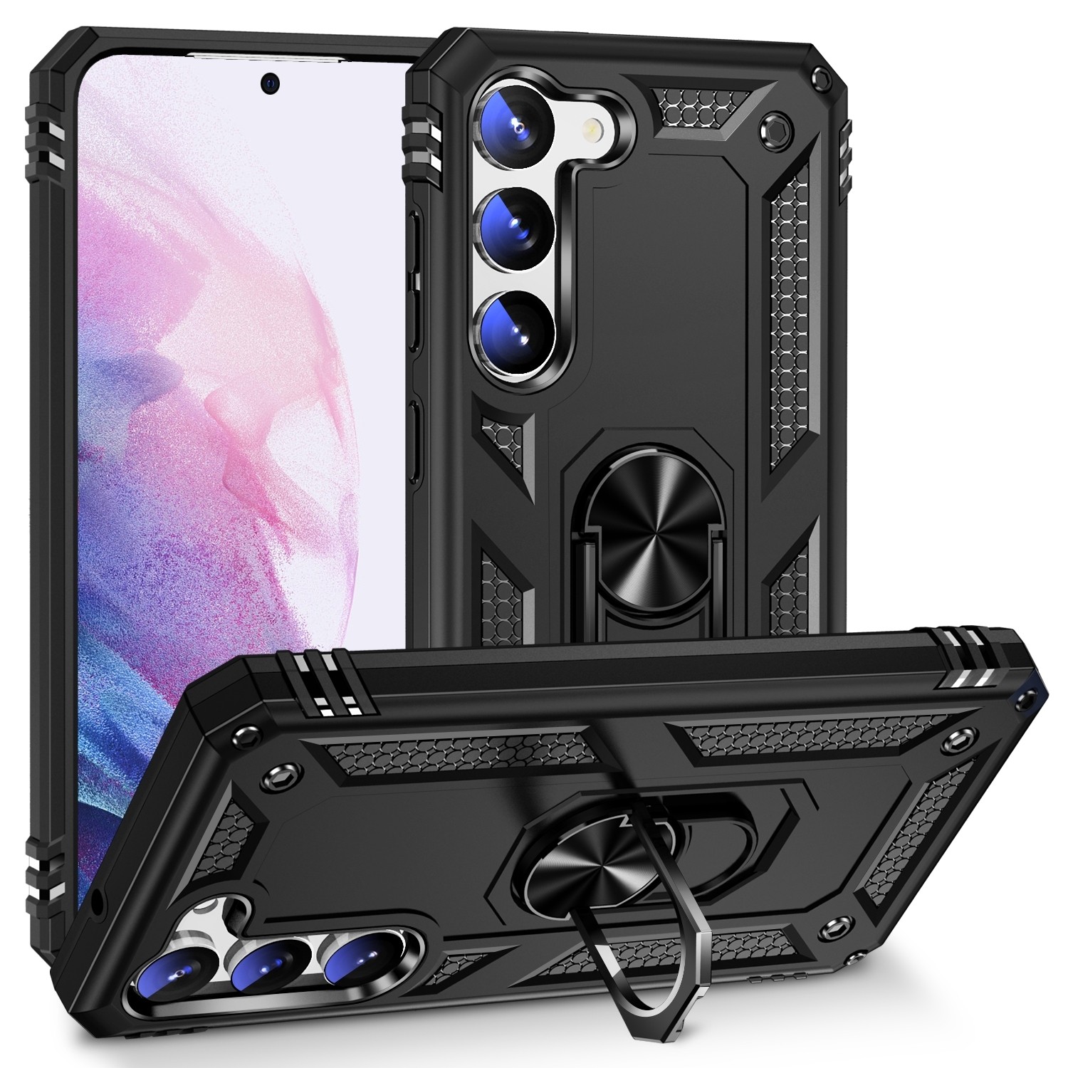 Samsung Galaxy S23 Plus 5G Θήκη Μαύρη Με Σταντ Shockproof TPU + PC Phone Case Black