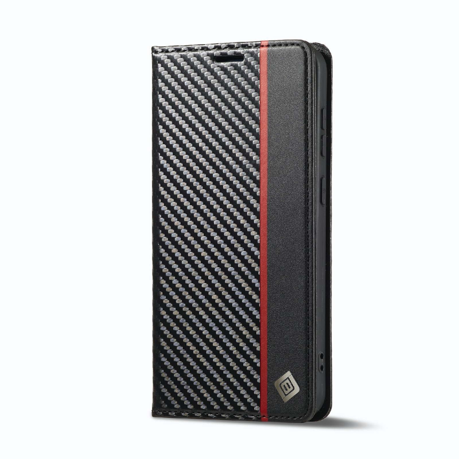 Samsung Galaxy S23 Plus 5G Θήκη Βιβλίο Μαύρο LC.IMEEKE Carbon Fiber PU + TPU Horizontal Flip Phone Case Vertical Black