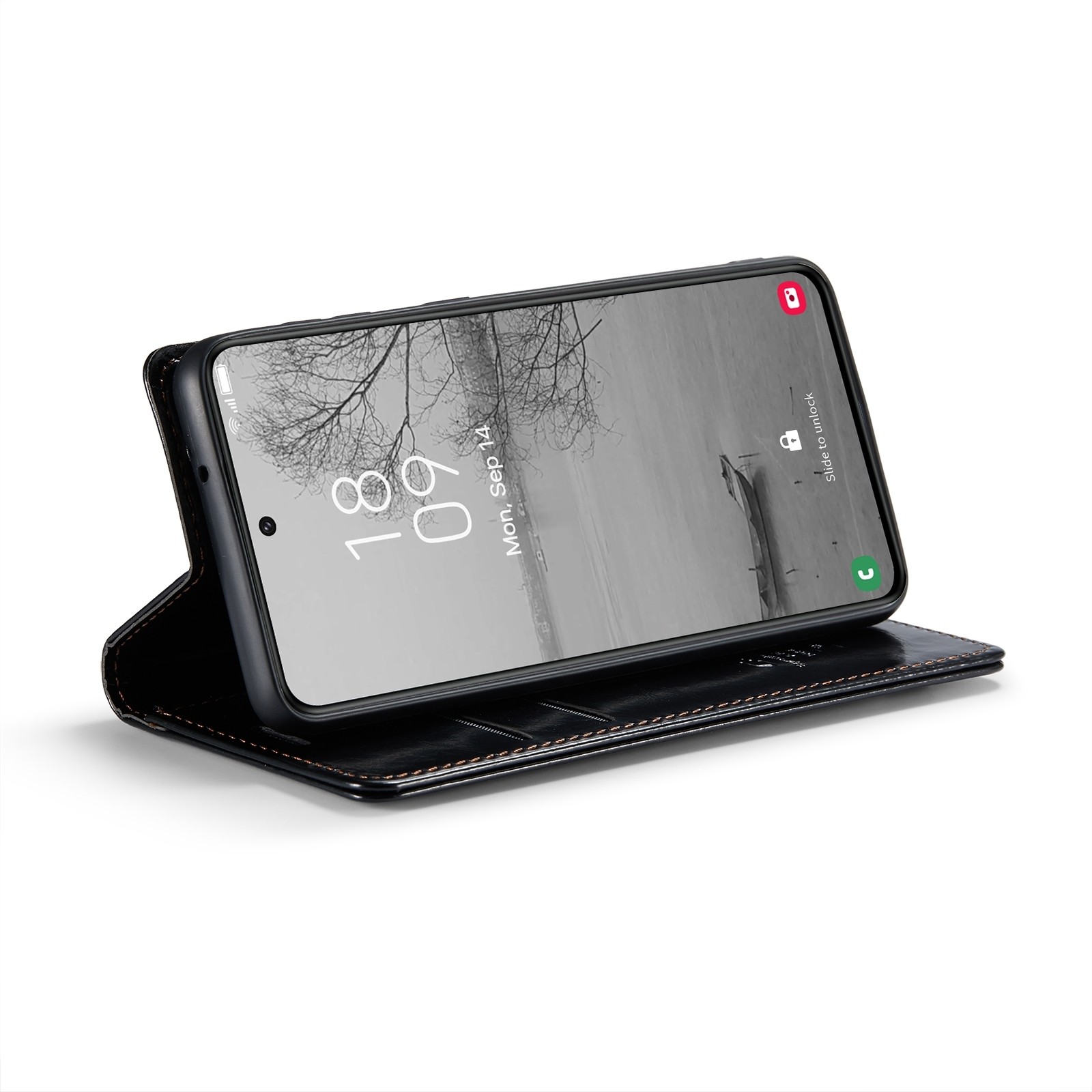 Samsung Galaxy S23 Plus 5G Θήκη Βιβλίο Μαύρο CaseMe 003 Crazy Horse Texture Phone Case Black
