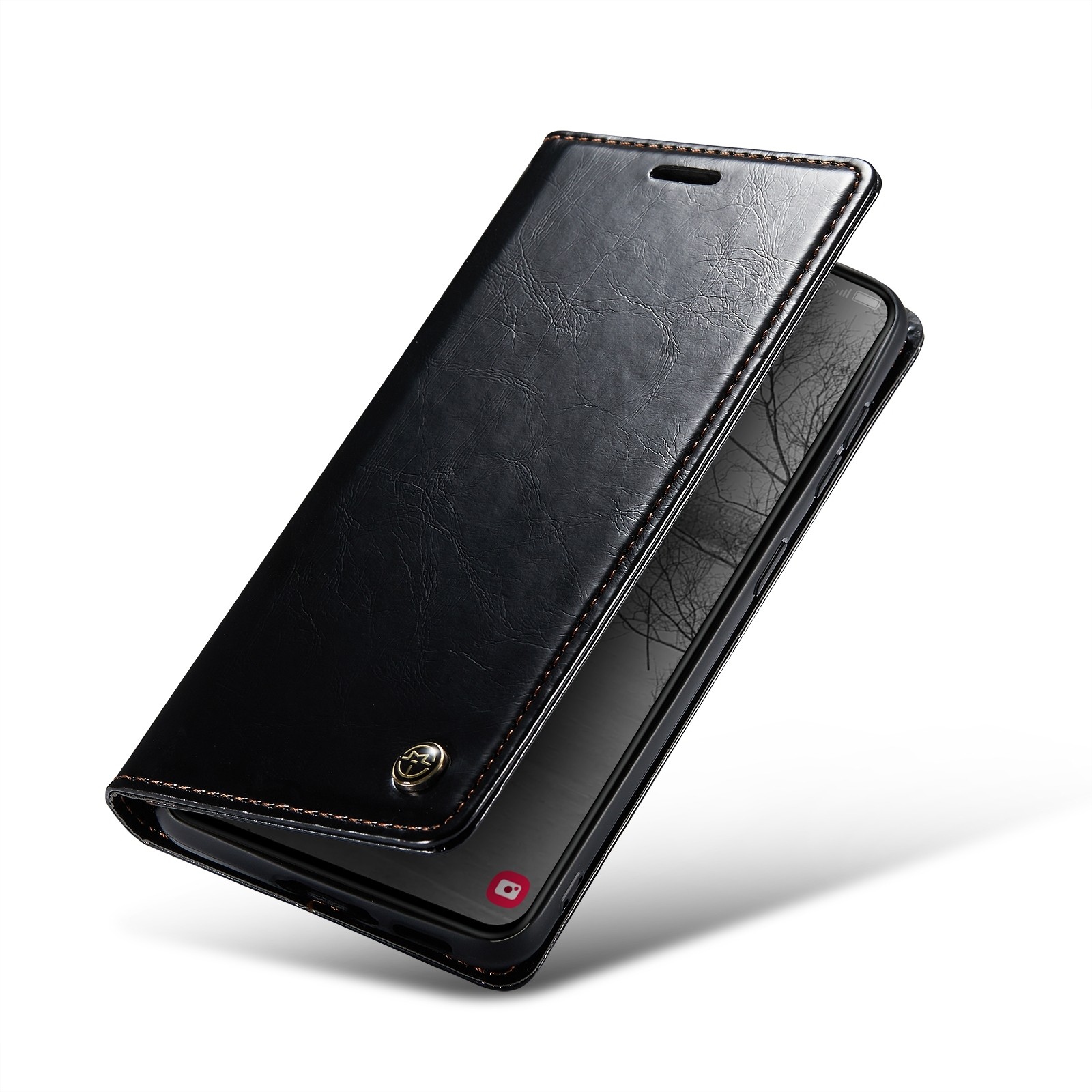 Samsung Galaxy S23 Plus 5G Θήκη Βιβλίο Μαύρο CaseMe 003 Crazy Horse Texture Phone Case Black