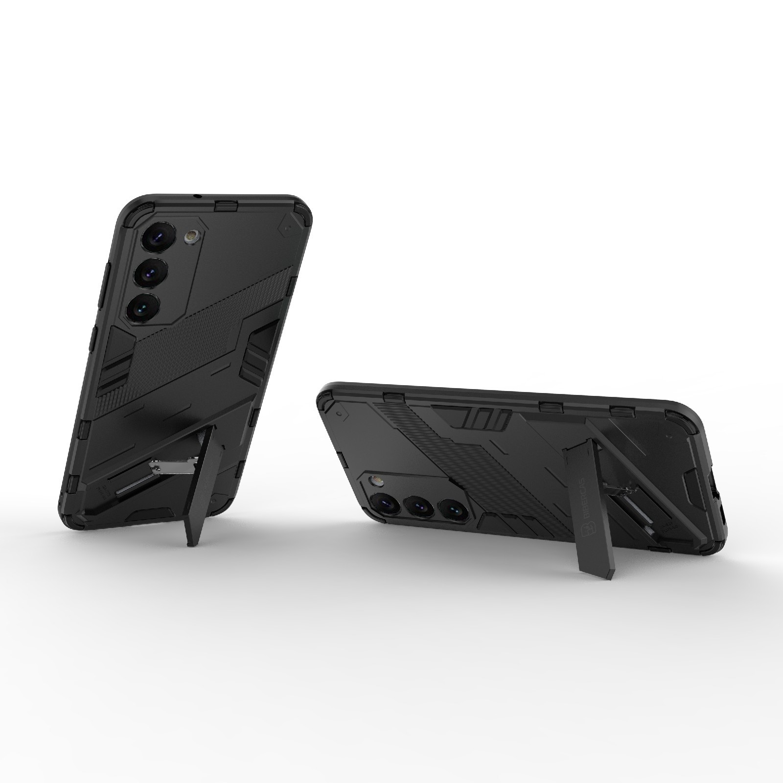 Samsung Galaxy S23 Plus 5G Σκληρή Θήκη Μαύρη Με Σταντ Punk Armor 2 in 1 PC + TPU Shockproof Phone Case with Invisible Holder