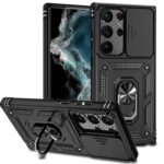 Samsung Galaxy S23 Ultra 5G Θήκη Μαύρη Με Σταντ Sliding Camshield Holder Phone Case Black