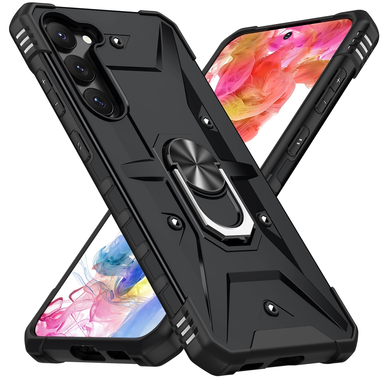Samsung Galaxy S23 5G Θήκη Μαύρη Με Σταντ Ring Holder Phone Case Black