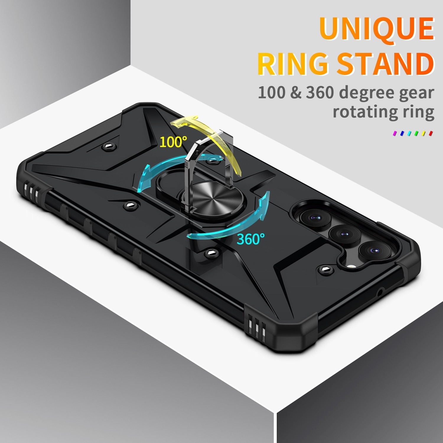 Samsung Galaxy S23 5G Θήκη Μαύρη Με Σταντ Ring Holder Phone Case Black