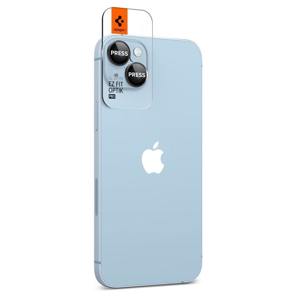 iPhone 14 / 14 Plus Αντιχαρακτικό Γυαλί για την Κάμερα 2 Τεμάχια Spigen OPTIK.TR "EZ FIT" Camera Protector Cover Black AGL05213