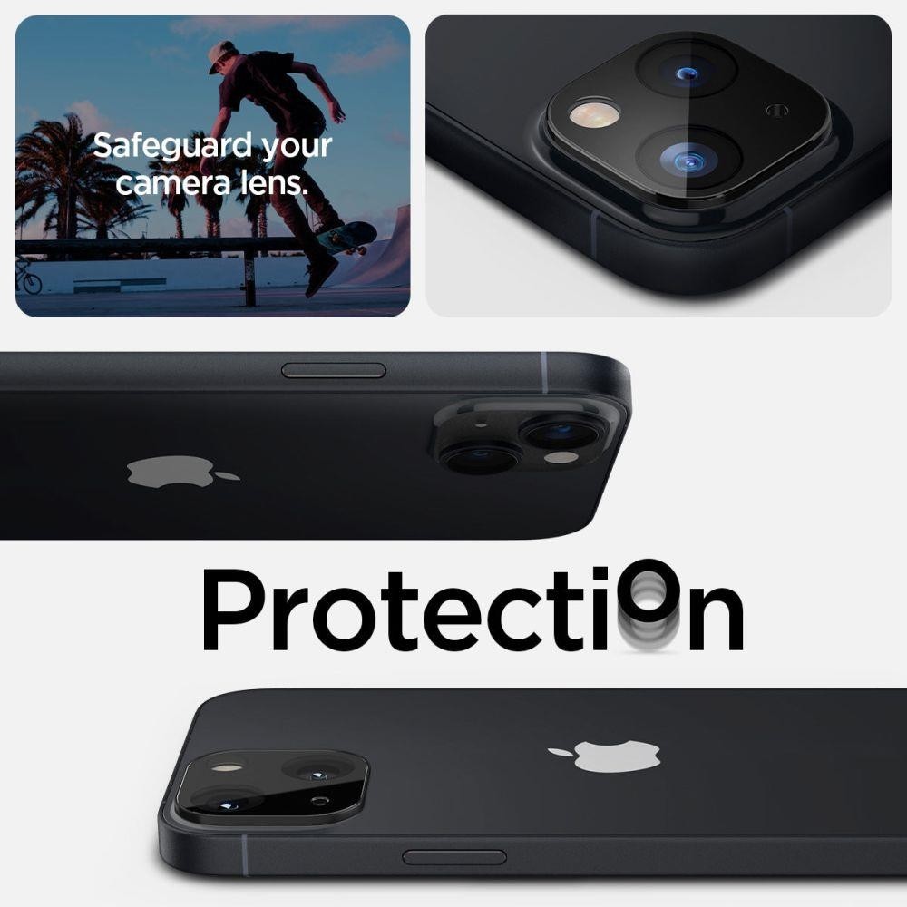 iPhone 14 / 14 Plus Αντιχαρακτικό Γυαλί για την Κάμερα 2 Τεμάχια Spigen Optik.TR Camera Protector Glass Black AGL05274