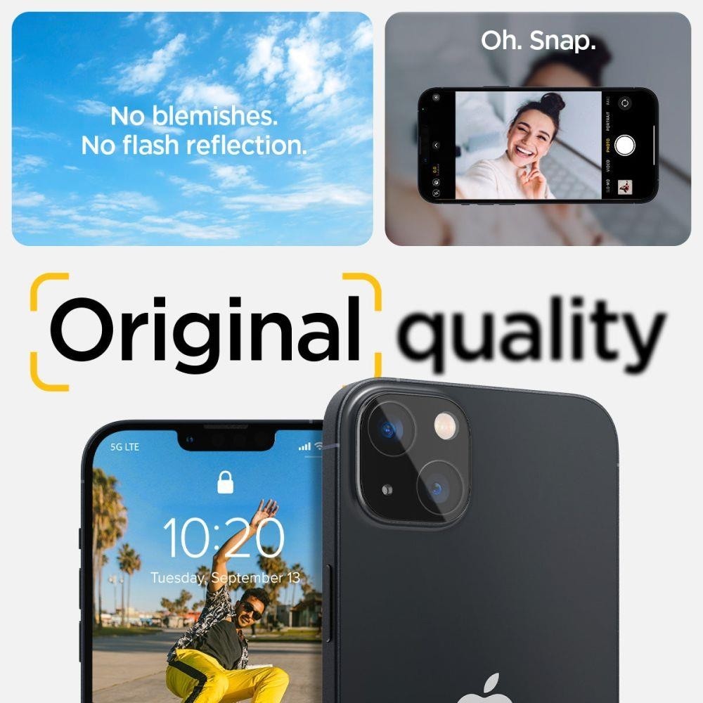 iPhone 14 / 14 Plus Αντιχαρακτικό Γυαλί για την Κάμερα 2 Τεμάχια Spigen Optik.TR Camera Protector Glass Black AGL05274