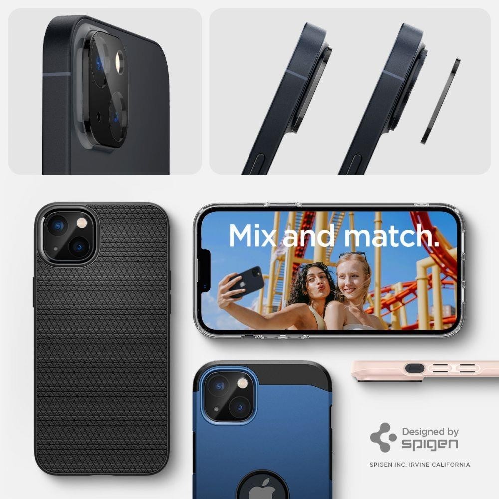 iPhone 14 / 14 Plus Αντιχαρακτικό Γυαλί για την Κάμερα 2 Τεμάχια Spigen Optik.TR Camera Protector Glass Black AGL05274