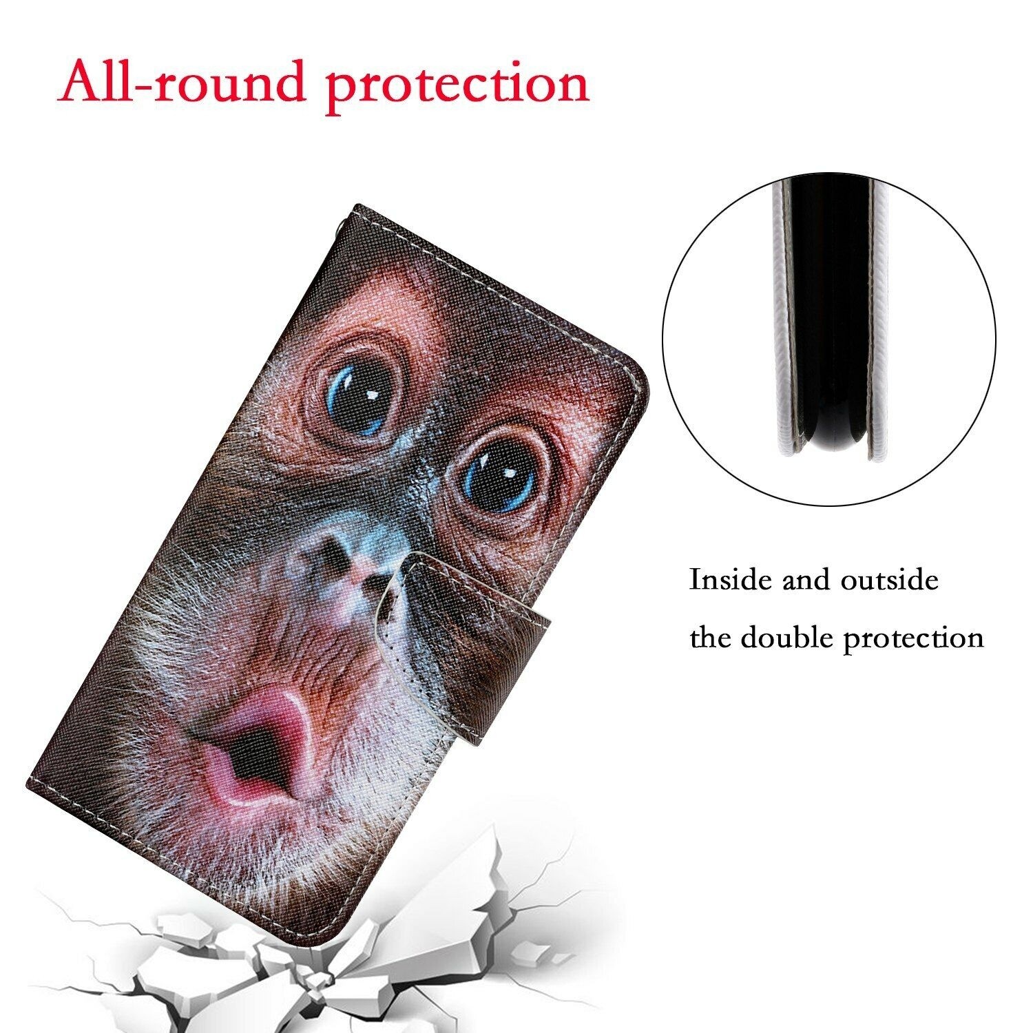 Samsung Galaxy A33 5G Θήκη Βιβλίο Colored Drawing Pattern Flip Case Monkey