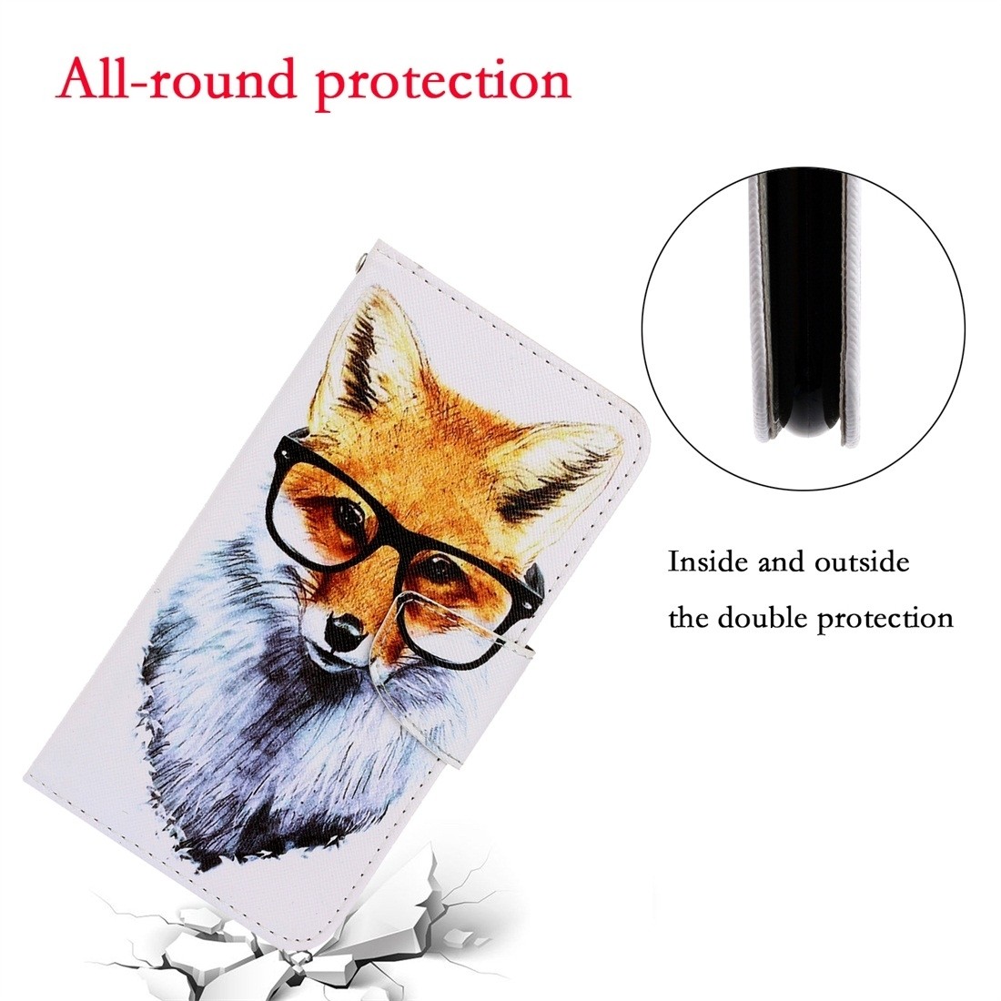 Xiaomi Redmi 10 / Redmi 10 2022 Θήκη Βιβλίο Colored Drawing Pattern Flip Case Fox