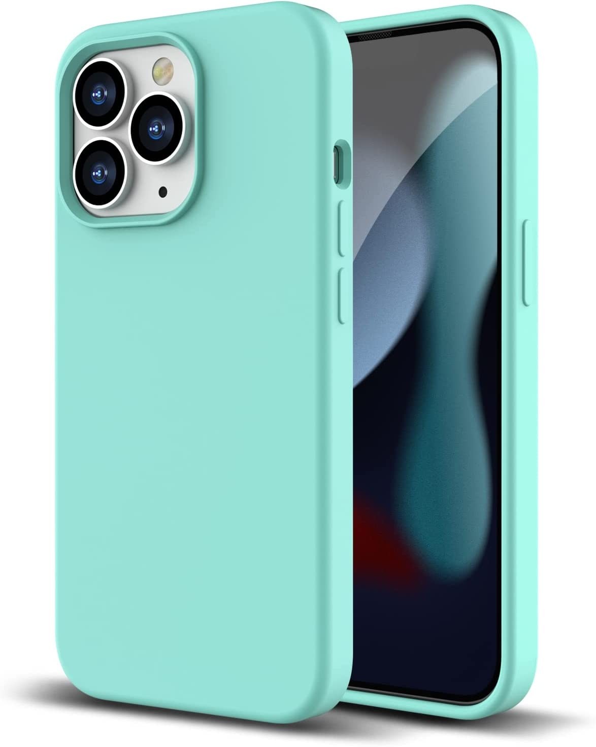 iPhone 13 Pro Θήκη Σιλικόνης Βεραμάν Soft Touch Silicone Rubber Soft Case Mint