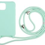 iPhone 14 Θήκη με Λουράκι Βεραμάν Soft Touch Cover Case With Neck Strap Mint