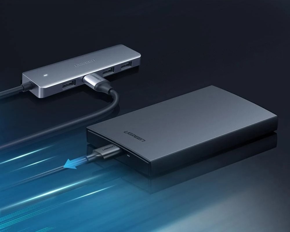 Ugreen CM219 USB 3.0 Hub 5 Θυρών με σύνδεση USB-C Γκρι (70336)