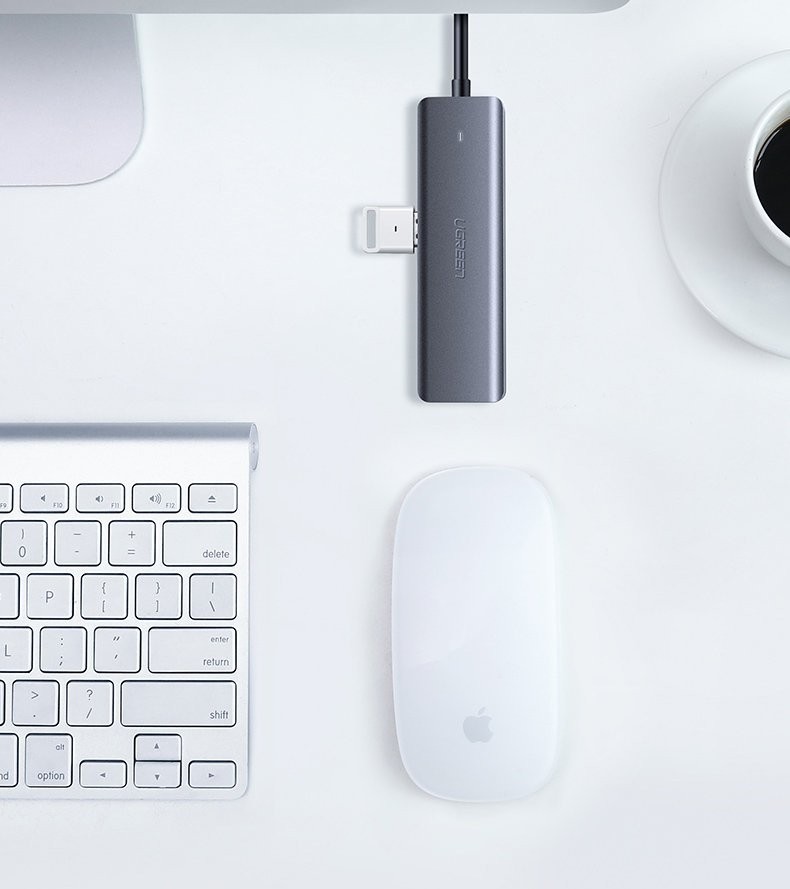 Ugreen CM219 USB 3.0 Hub 5 Θυρών με σύνδεση USB-C Γκρι (70336)