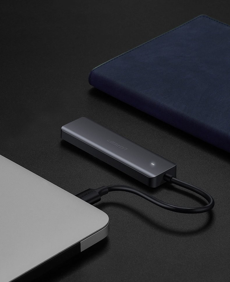 Ugreen CM219 USB 3.0 Hub 5 Θυρών με σύνδεση USB-C Γκρι (70336)