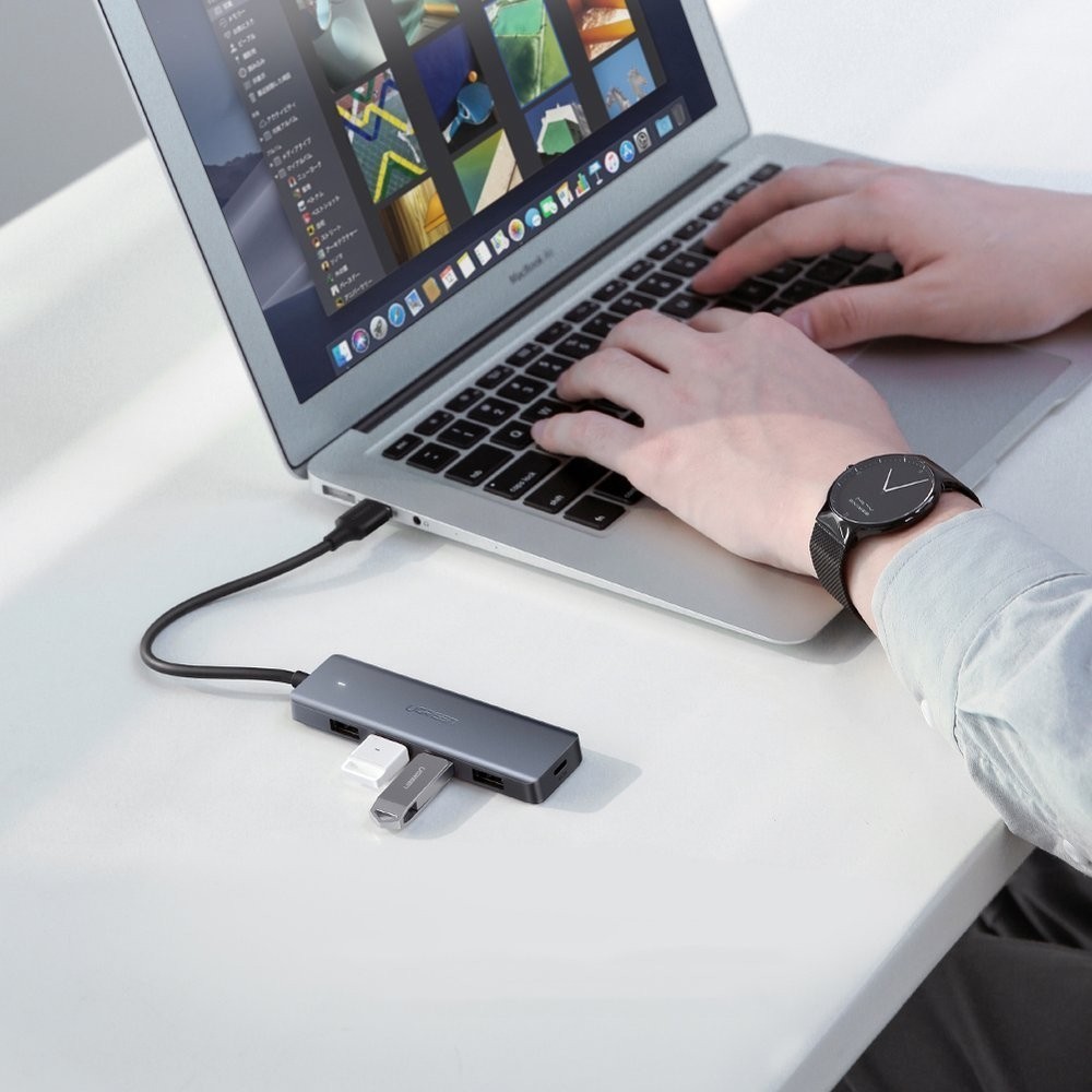 Ugreen CM219 USB 3.0 Hub 5 Θυρών με σύνδεση USB-C Γκρι (70336)