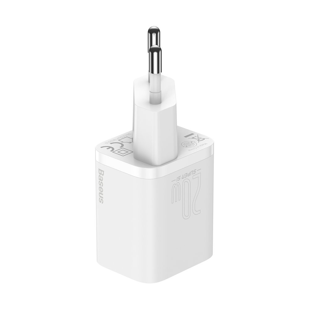 Baseus Φορτιστής Χωρίς Καλώδιο με Θύρα USB-C 20W Power Delivery Λευκός (Super Si) CCSUP-B02