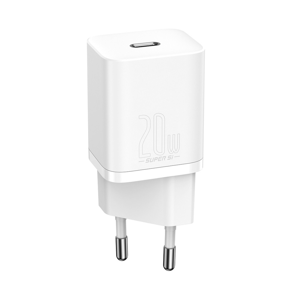 Baseus Φορτιστής Χωρίς Καλώδιο με Θύρα USB-C 20W Power Delivery Λευκός (Super Si) CCSUP-B02