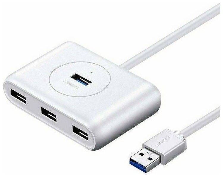 Ugreen CR113 USB 3.0 Hub 4 Θυρών με σύνδεση USB-A Λευκό 1m