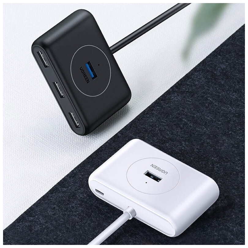 Ugreen CR113 USB 3.0 Hub 4 Θυρών με σύνδεση USB-A Λευκό 1m