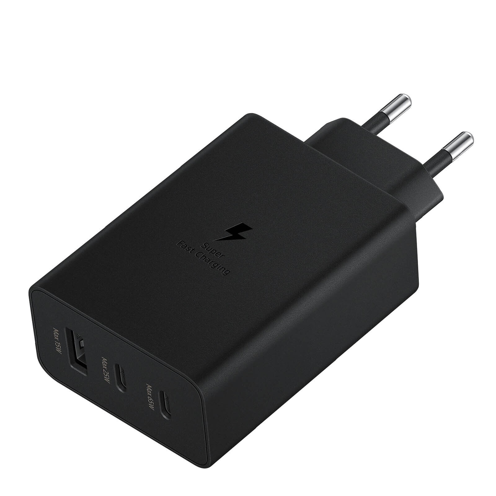 Samsung Φορτιστής Χωρίς Καλώδιο 65W Power Delivery Μαύρος (Trio) EP-T6530NBEGEU σε Original Retail συσκευασία