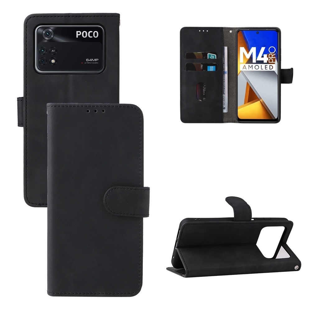 Xiaomi Poco M4 Pro 4G Θήκη Βιβλίο Μαύρο Skin Feel Magnetic Flip Phone Case Black