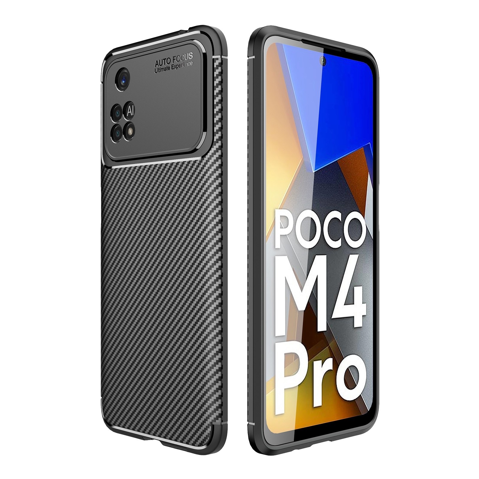 Xiaomi Poco M4 Pro 4G Θήκη Σιλικόνης Μαύρη Carbon Fiber Texture Shockproof TPU Phone Case Black
