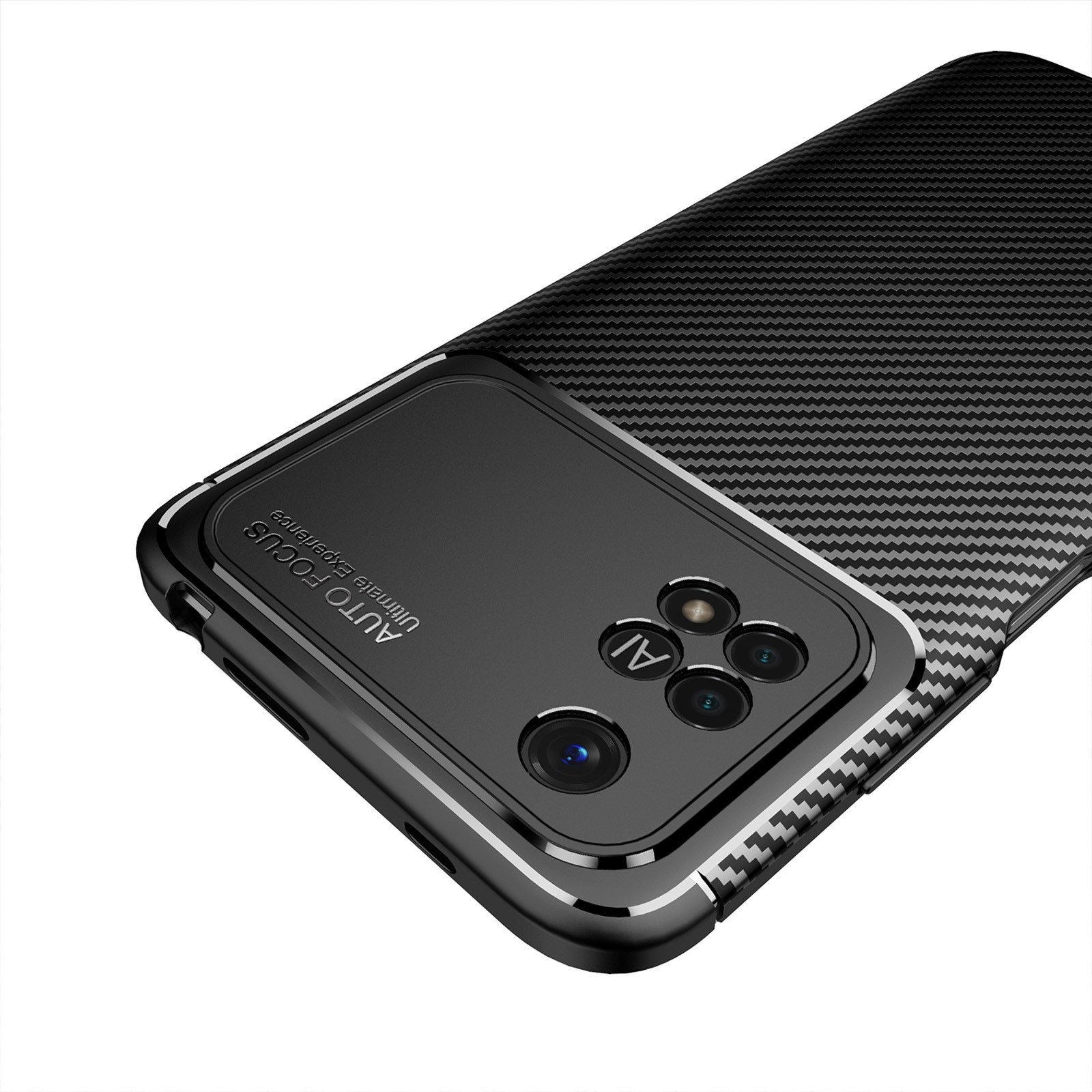 Xiaomi Poco M4 Pro 4G Θήκη Σιλικόνης Μαύρη Carbon Fiber Texture Shockproof TPU Phone Case Black