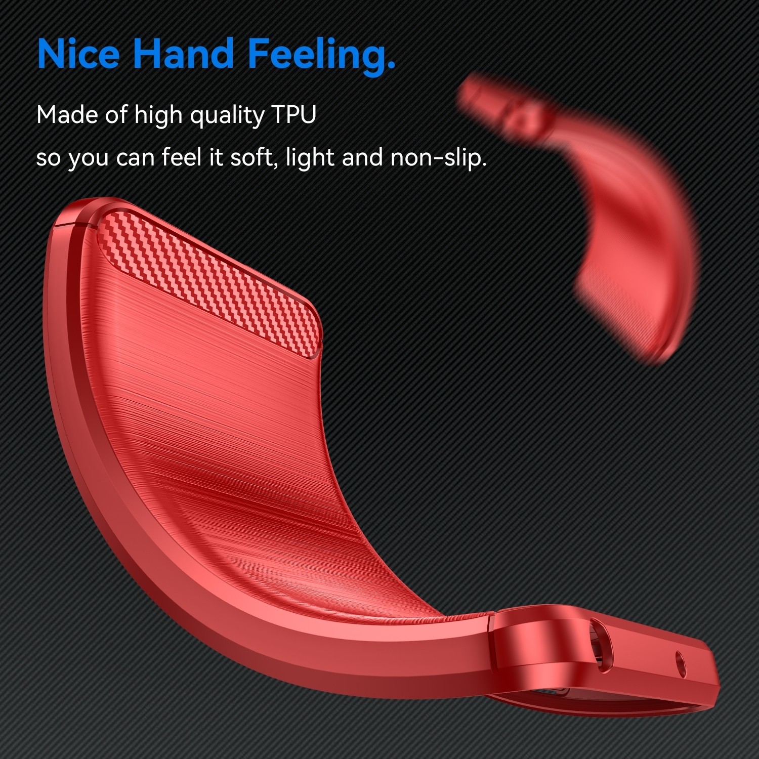 Realme C33 Θήκη Σιλικόνης Κόκκινη Brushed Texture Carbon Fiber TPU Phone Case Red