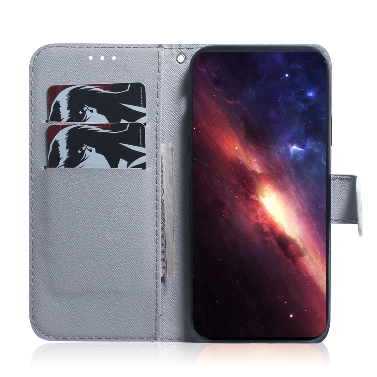 Realme C33 Θήκη Βιβλίο Coloured Drawing Flip Phone Case White Wolf