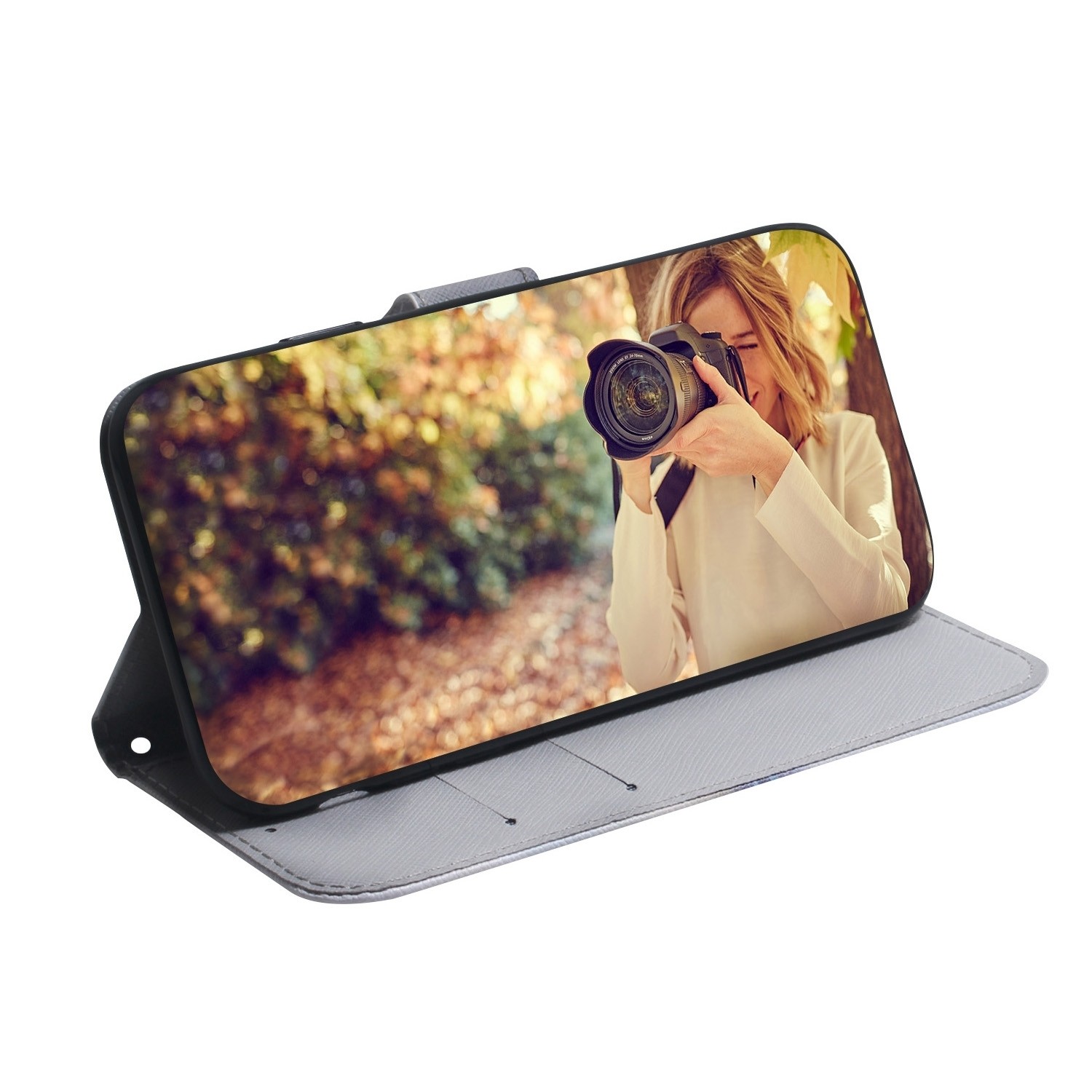 Realme C33 Θήκη Βιβλίο Coloured Drawing Flip Phone Case White Wolf