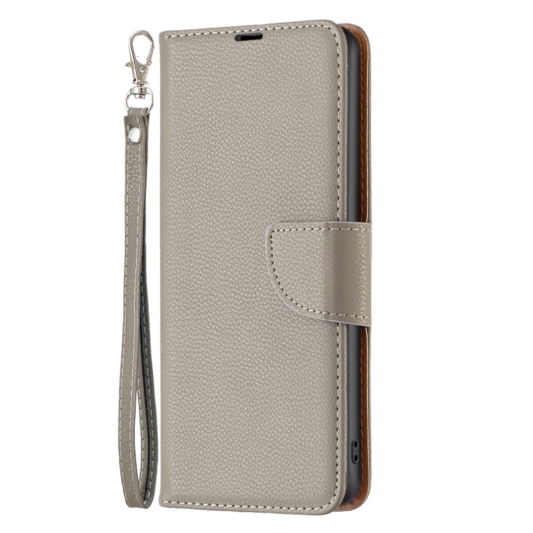 Xiaomi Redmi 12C Θήκη Βιβλίο Γκρι Litchi Texture Pure Color Phone Case Grey