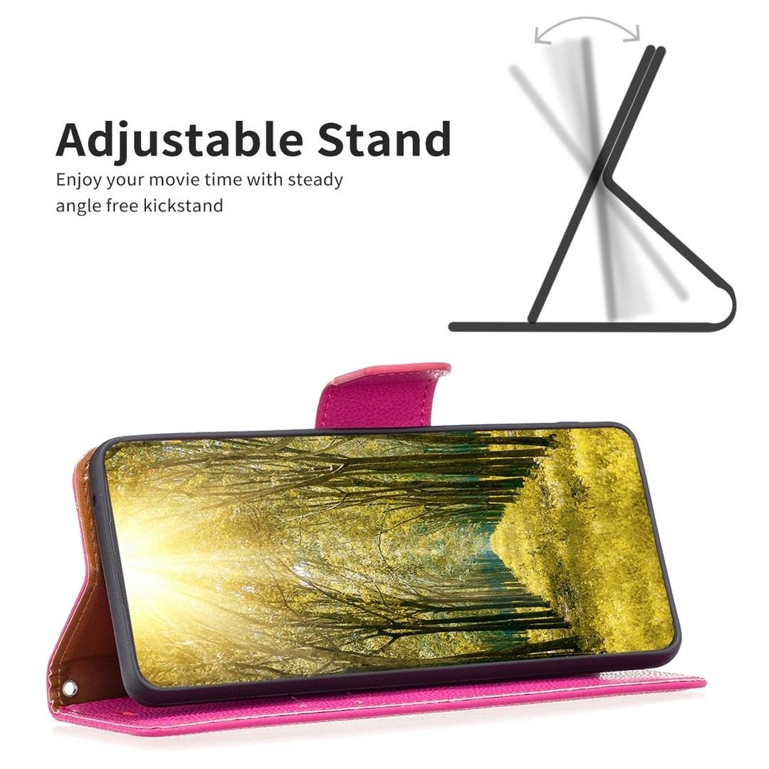 Xiaomi Redmi 12C Θήκη Βιβλίο Φούξια Litchi Texture Pure Color Phone Case Fuchsia