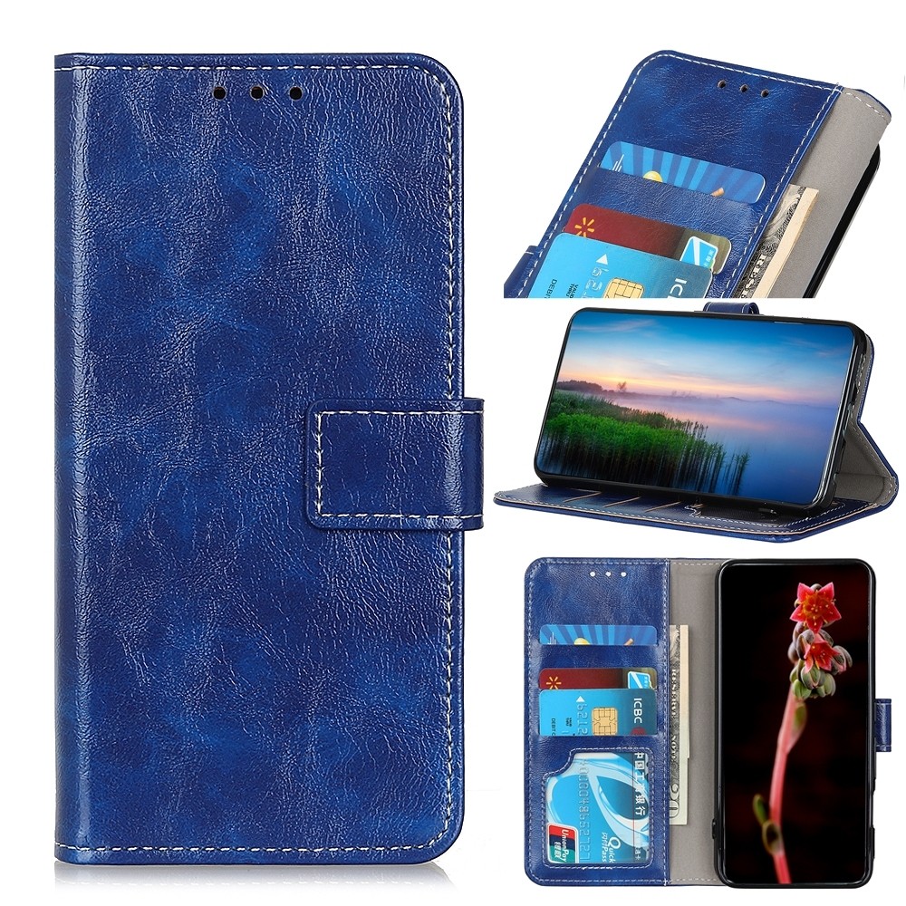 Xiaomi Redmi Note 12 5G / Xiaomi Poco X5 5G Θήκη Βιβλίο Μπλε Retro Crazy Horse Texture Flip Phone Case Blue
