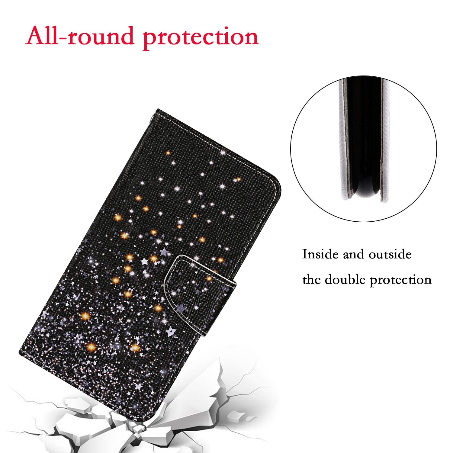 Xiaomi Redmi Note 12 5G / Xiaomi Poco X5 5G Θήκη Βιβλίο Colored Drawing Pattern Flip Phone Case Black Pentagram