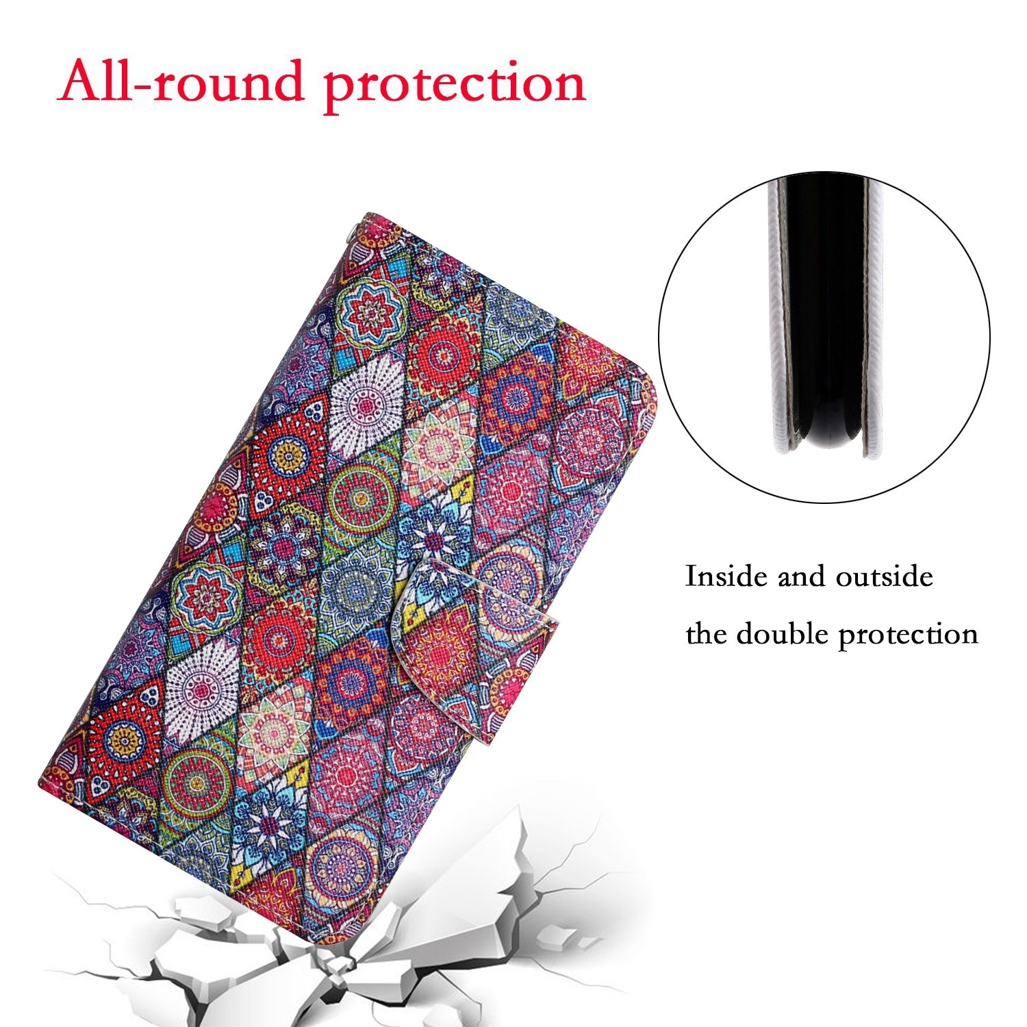 Xiaomi Redmi Note 12 5G / Xiaomi Poco X5 5G Θήκη Βιβλίο Colored Drawing Pattern Flip Phone Case Diamond Kaleidoscope