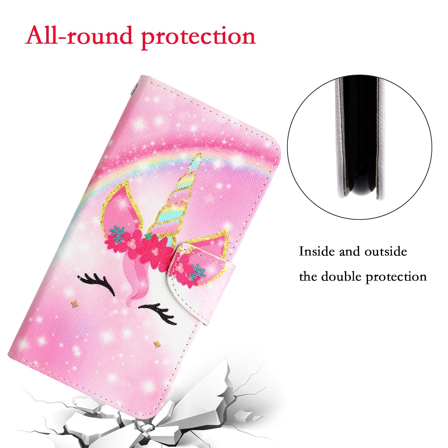 Xiaomi Redmi Note 12 5G / Xiaomi Poco X5 5G Θήκη Βιβλίο Colored Drawing Pattern Flip Phone Case Unicorn
