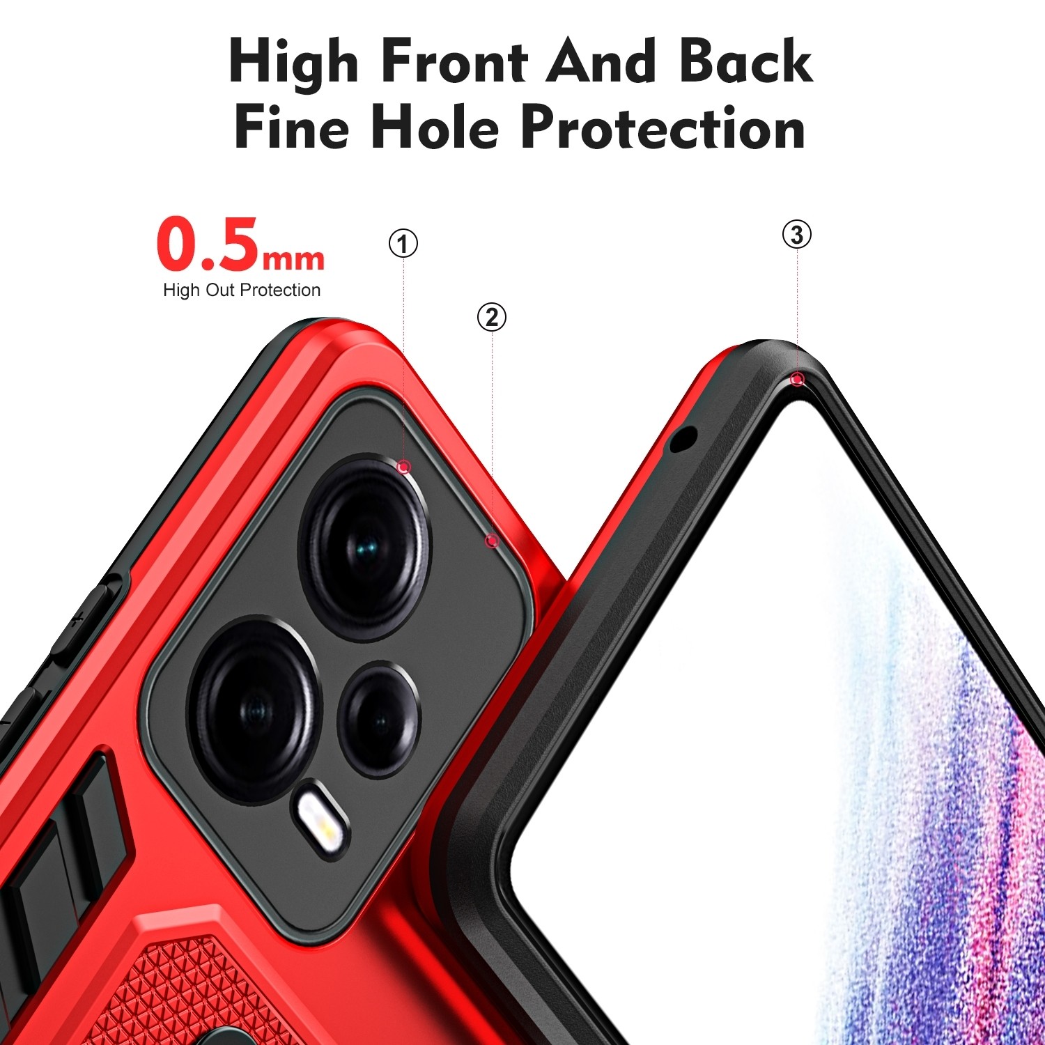 Xiaomi Redmi Note 12 5G / Xiaomi Poco X5 5G Θήκη Κόκκινη Με Σταντ Variety Brave Armor Finger Loop Holder Phone Case Red